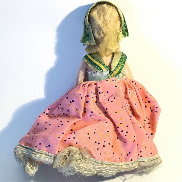 5 1/4” Celluloid Sleepy Eyed Doll in Costume, 1950s - Picture 2 of 3